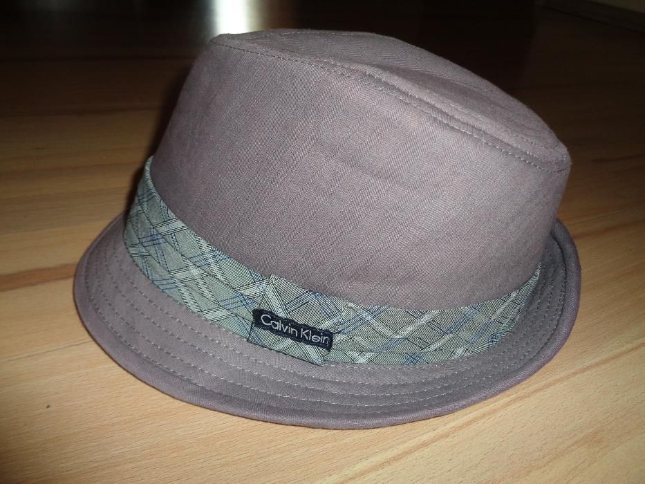 okazja CALVIN KLEIN modny szary oryginalny kapelusz Fedora j. nowy S/M