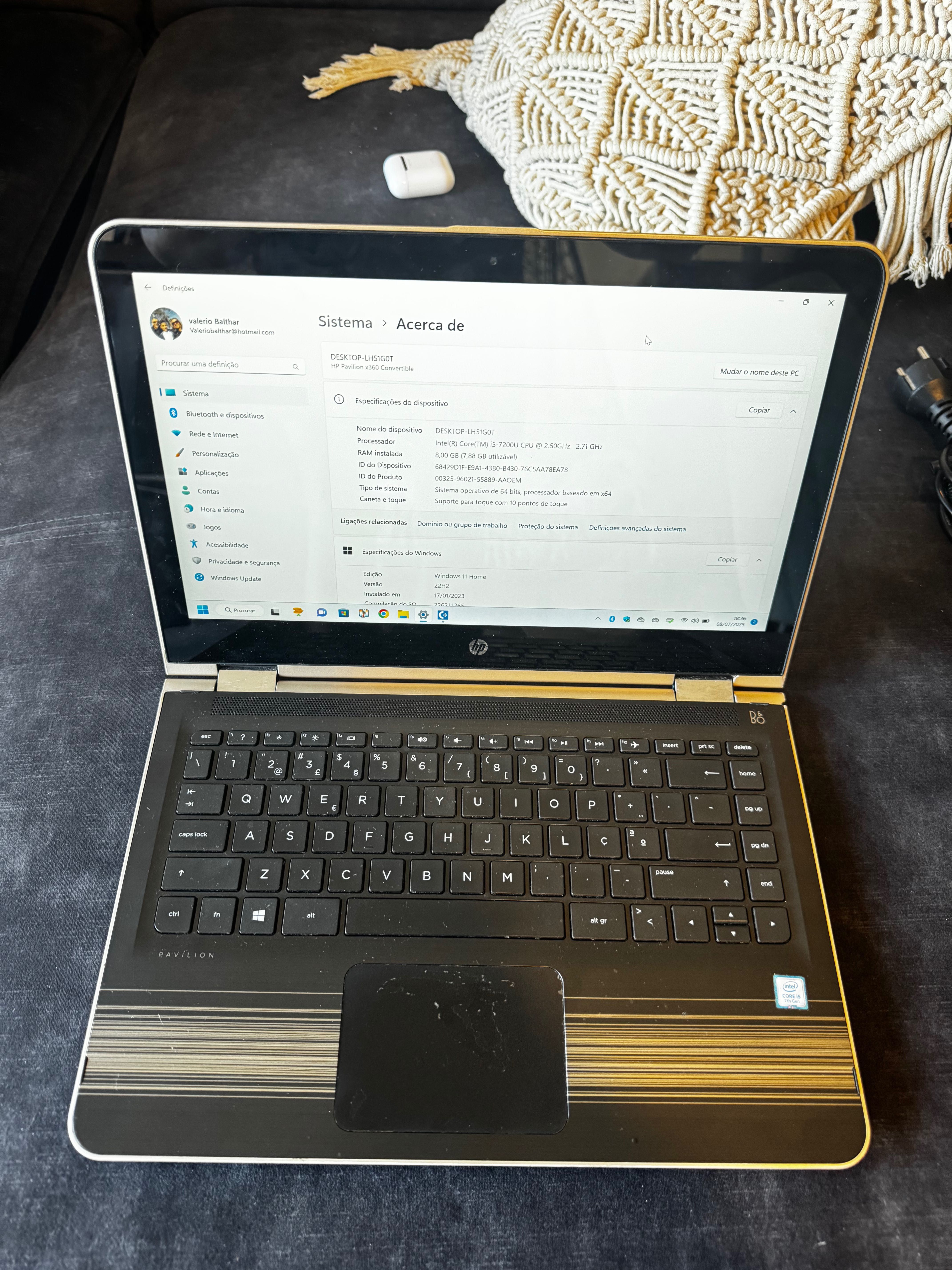 HP Pavilion x360 | i5 8GB RAM | Touchscreen | Windows 11 | 199€