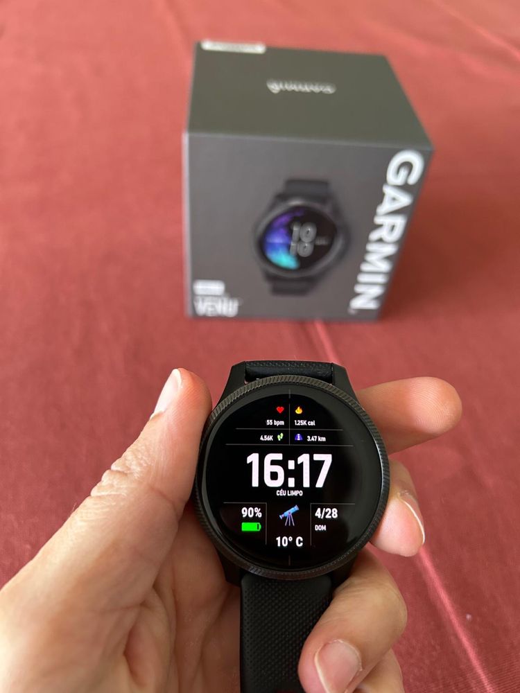 Garmin Venu preto com bracelete preta