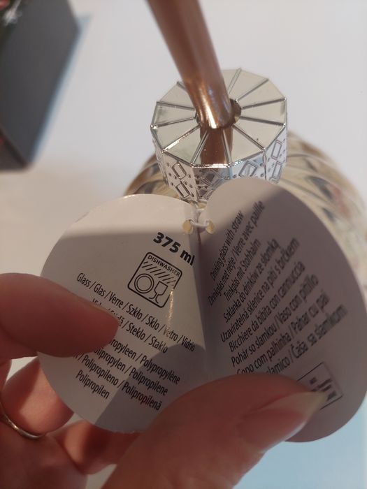 Szklanka z rurką w kształcie bombki 375ml