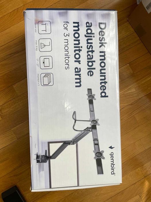 Suporte para Três Monitores Gembird MA-DA3-03