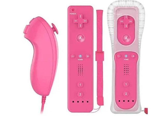 Nintendo Wii Джойстик-пульт Remote и нунчак геймпад  розовый Новое