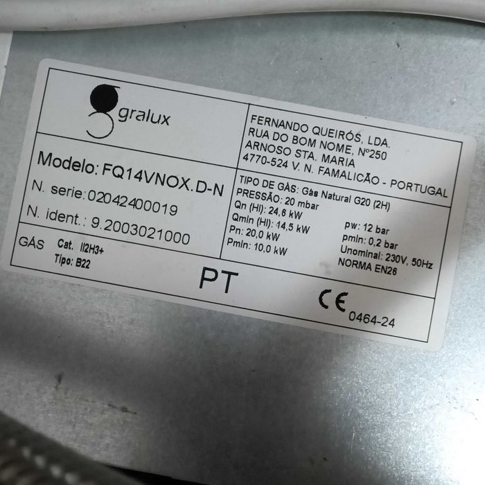 Esquentador como novo para gás de cidade