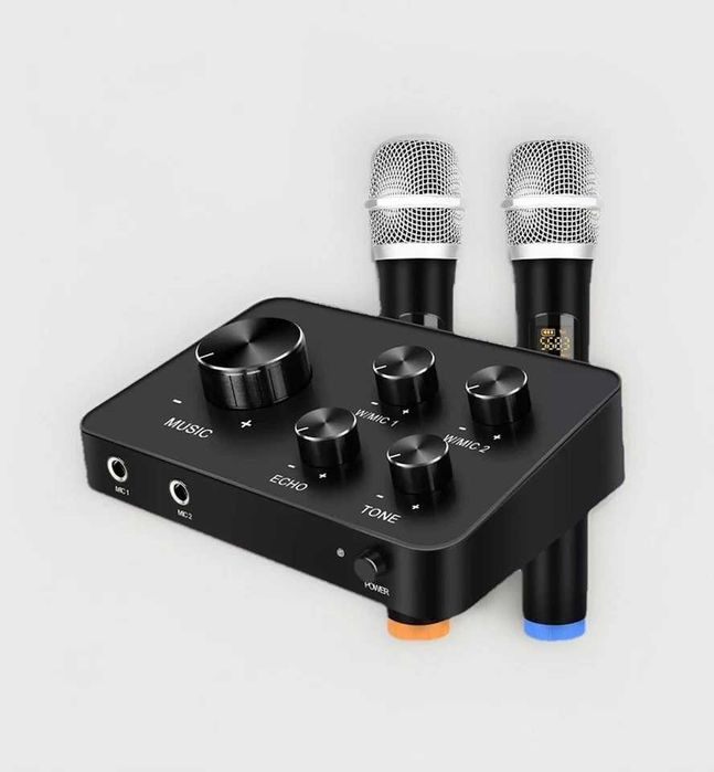 Комплект караоке 2 микрофона и микшер Rybozen