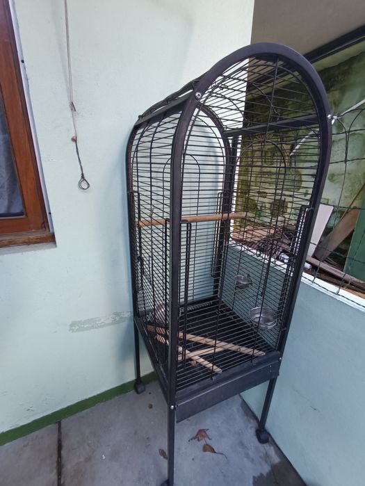 Gaiola papagaio com rodas