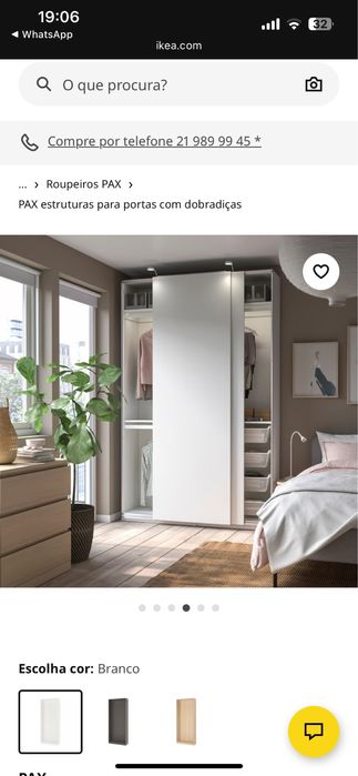Estrutura de roupeiro branco IKEA PAX novo