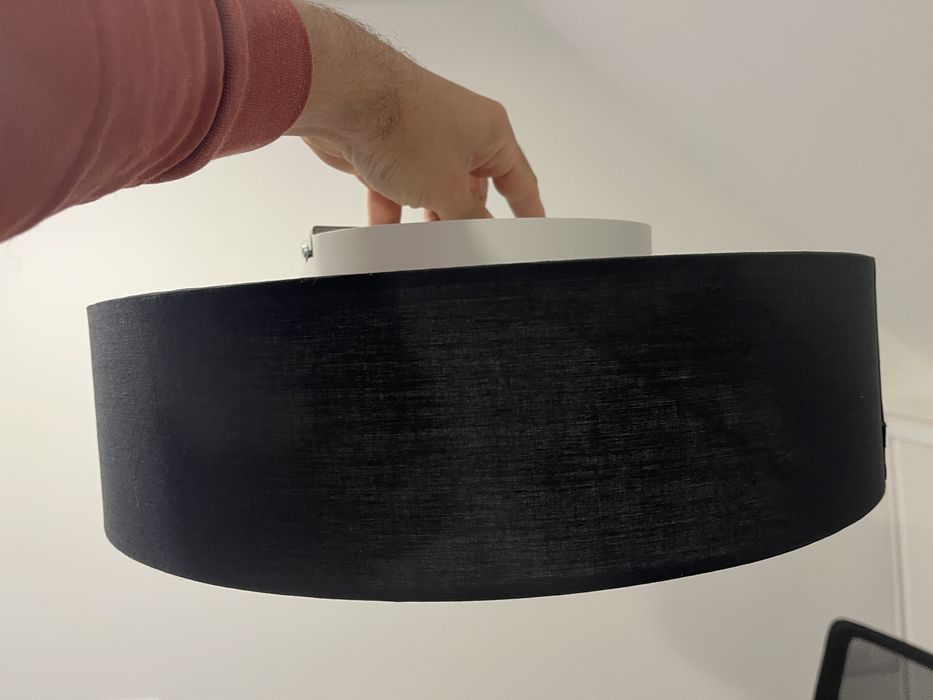 candeeiro de teto qazqa led tambor com tecido