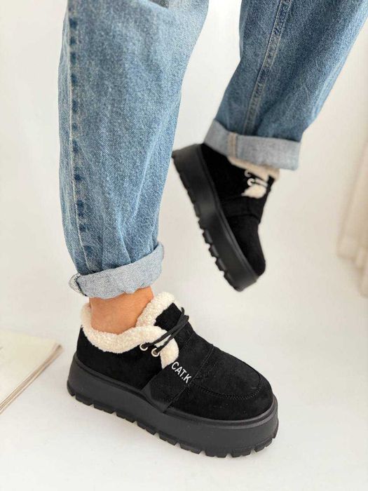 Жіночі зимові лофери [36-41] тепле стильне взуття