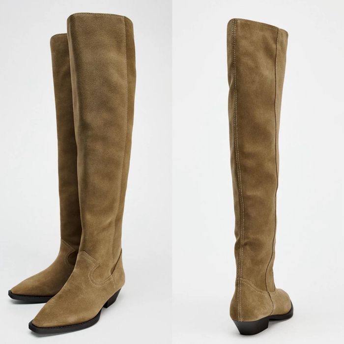 Ботфорти замшеві ZARA р.37