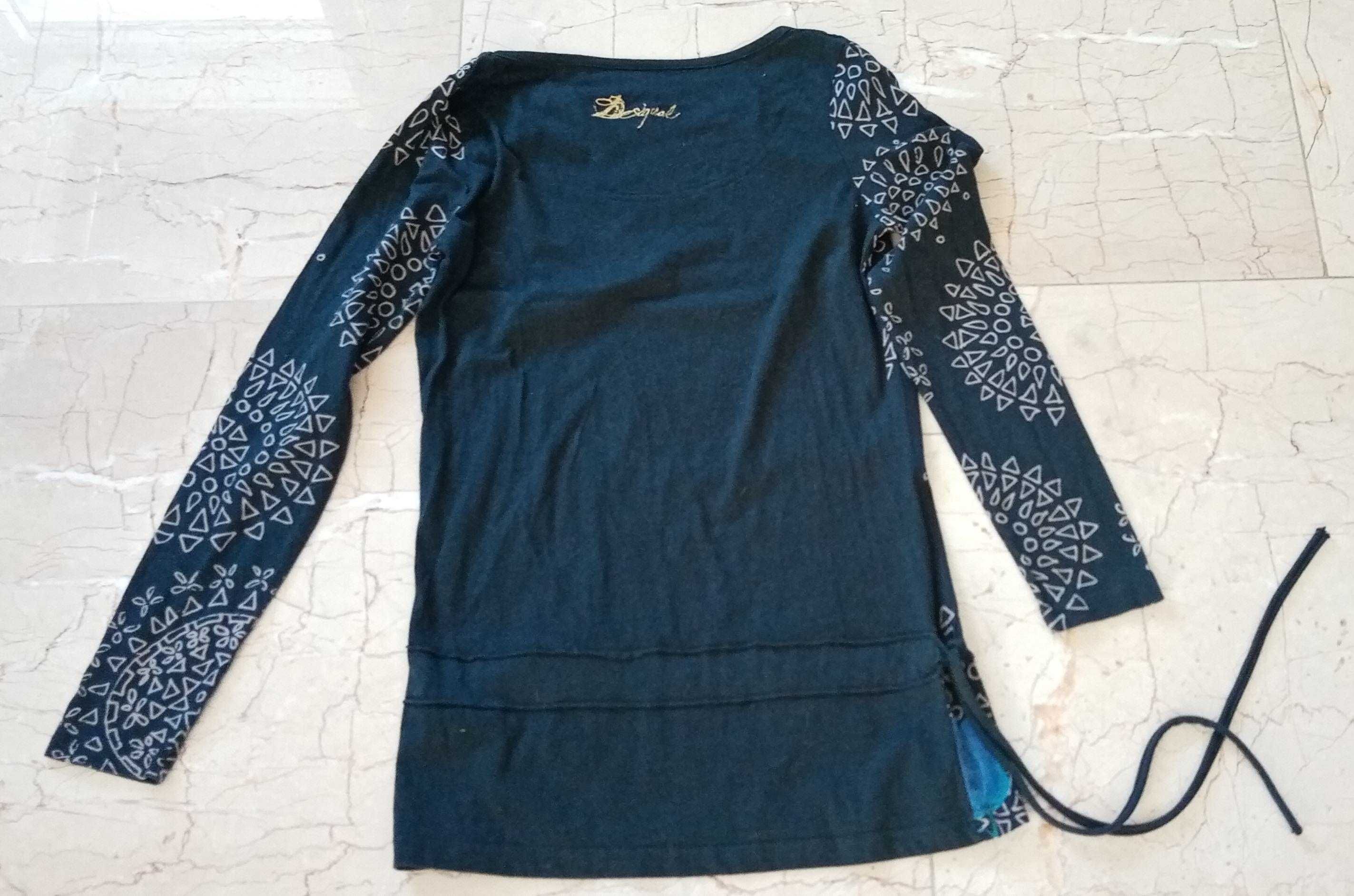 Conjunto blusa+camisola mulher, manga comprida, desigual, tamanho S