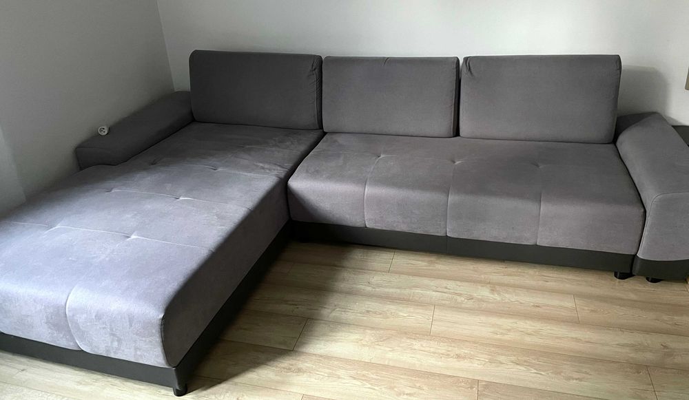 Narożnik Agata Meble z funkcją spania duży wygodny szezlong