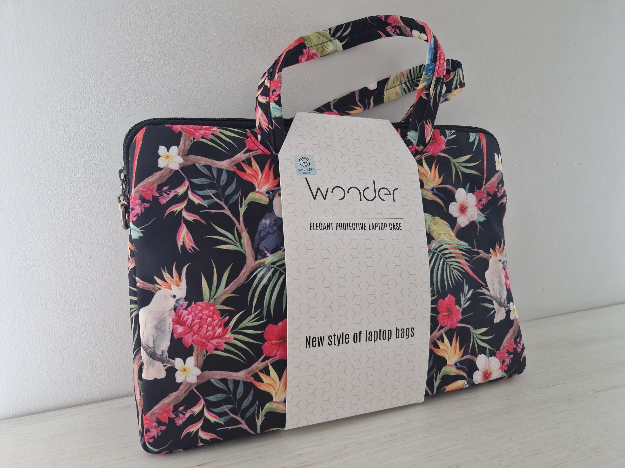 Torba Wonder Briefcase Laptop 13-14 cali czarne róże