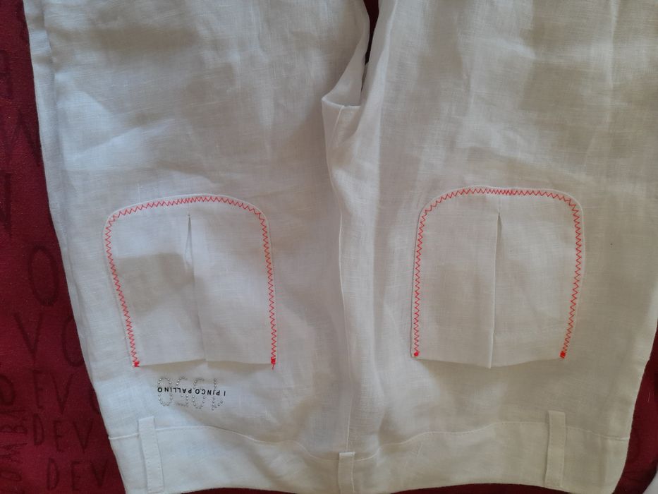 Conjunto calças (linho) e t-shirt algodão I Pinco Pallino -7/8 anos