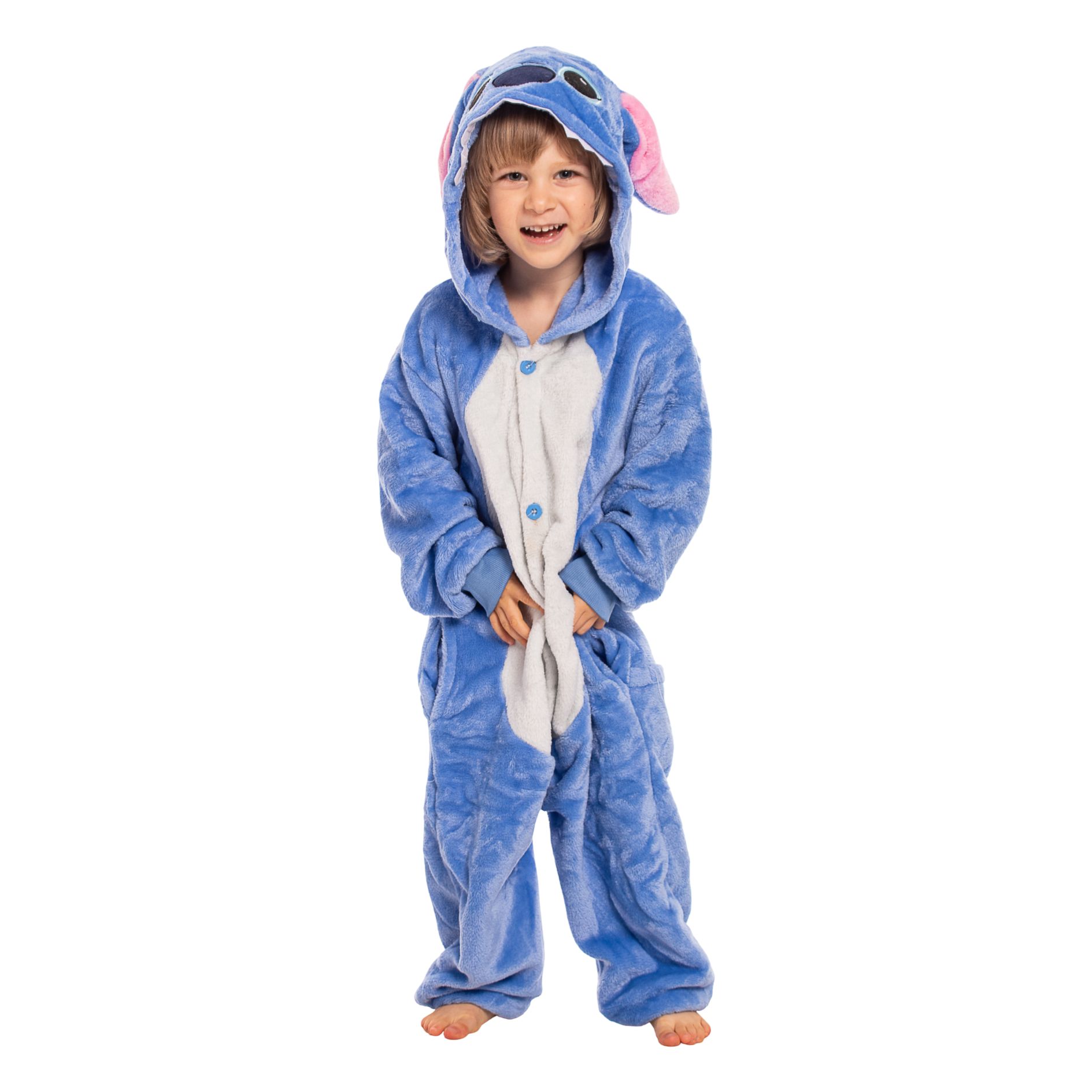 Piżama Dla Dzieci Kigurumi Onesie Kostium Stich Niebieski 135-145 cm