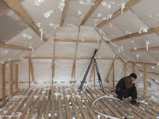 Утепление межстенного пространства Дома, Ангара, Крыши: Пеноизолом