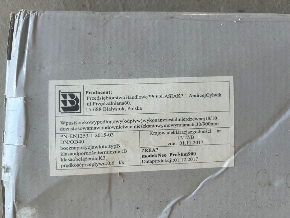 Odpływ liniowy rea slim 90