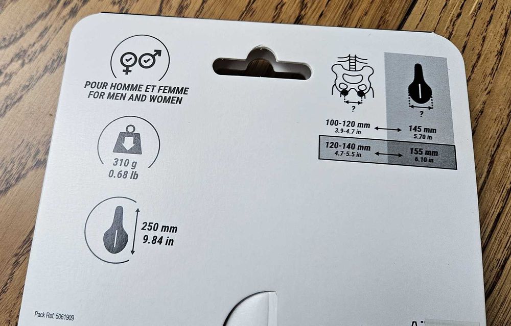 Siodełko Decathlon Btwin gravelowe/szosowe/MTB 30° Comfort 155mm