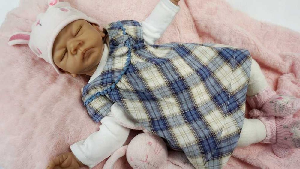 3-6m -F&F -Śliczna SUKIENECZKA ze złotą nitką kokardka kratka /328