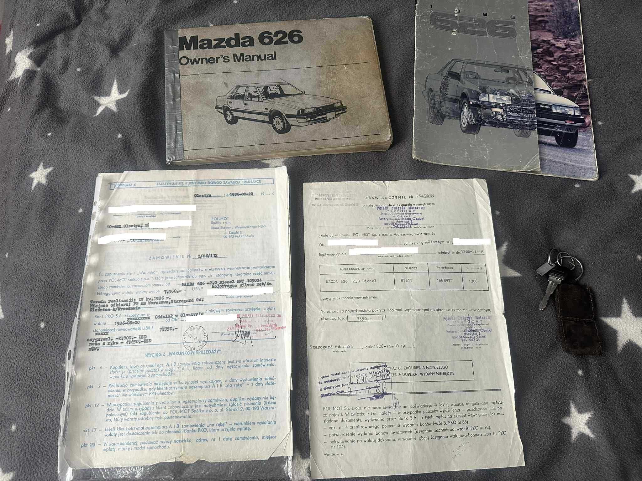 Mazda 626 GC II * 1986r. * 2.0D * 1wł Od Nowości * Salon Polska *