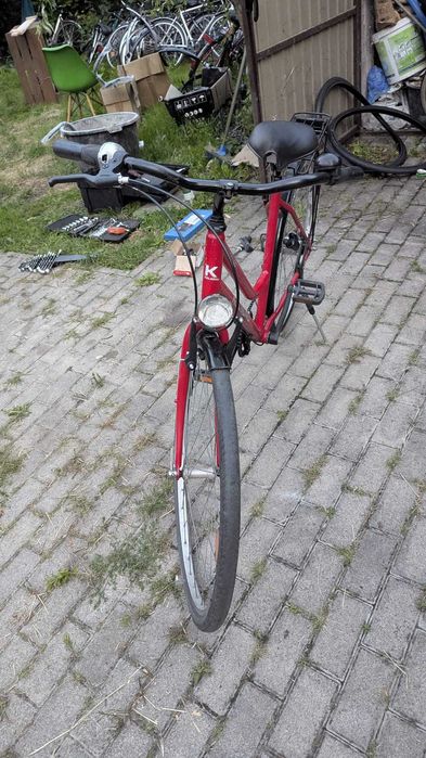 Rower czerwony damski Kelsgau Florida 28" wygodne siodełko BDB *kosz