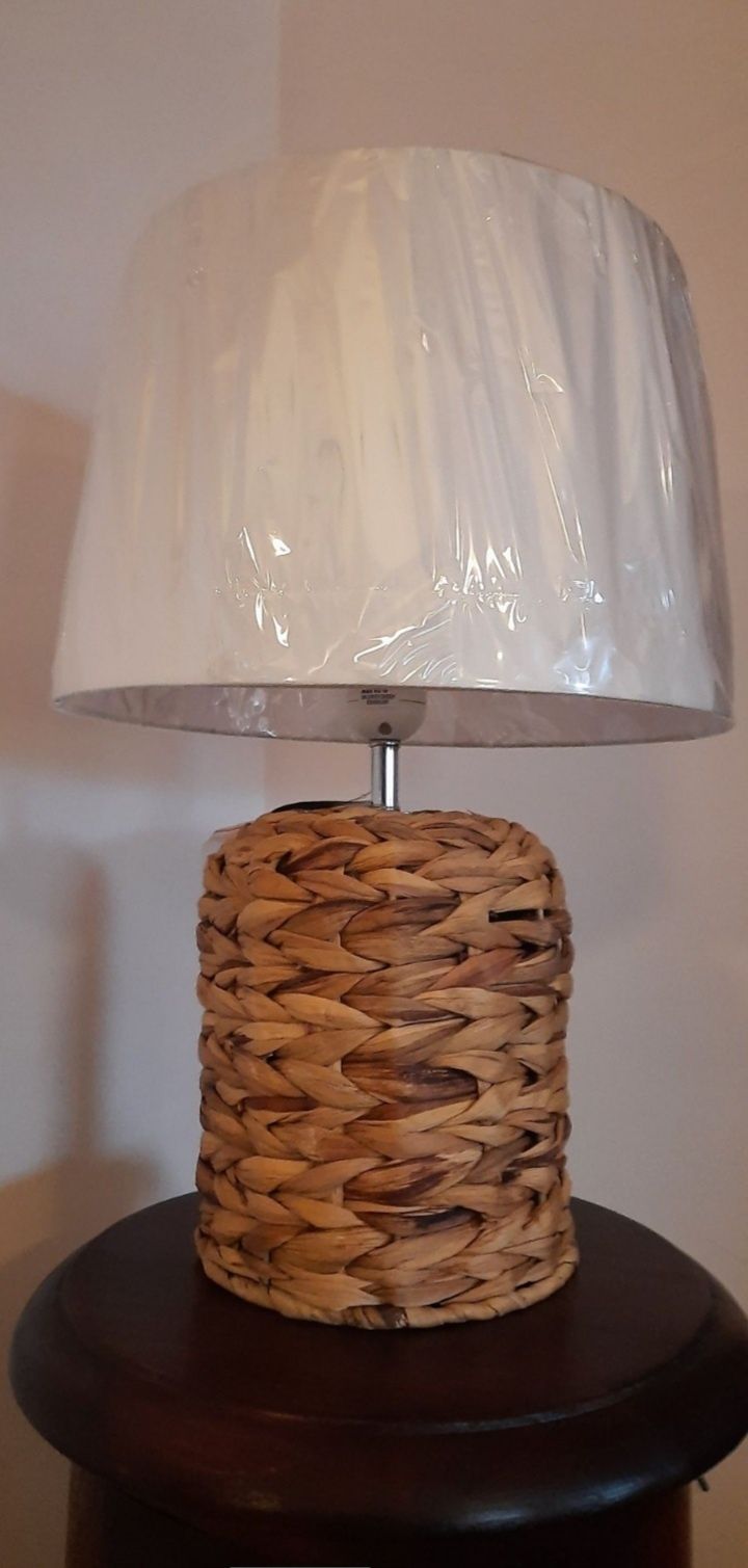 Lampka nowa duża boho trawa morska lampa stołowa home wiklina