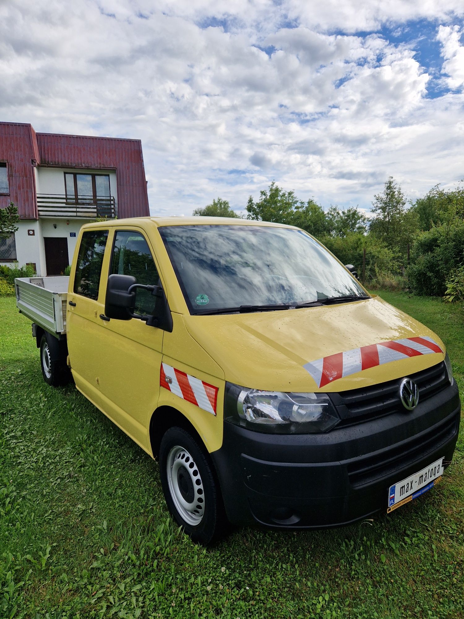 Volkswagen transporter doka brygadówka skrzynia rama 6 osobowy klima