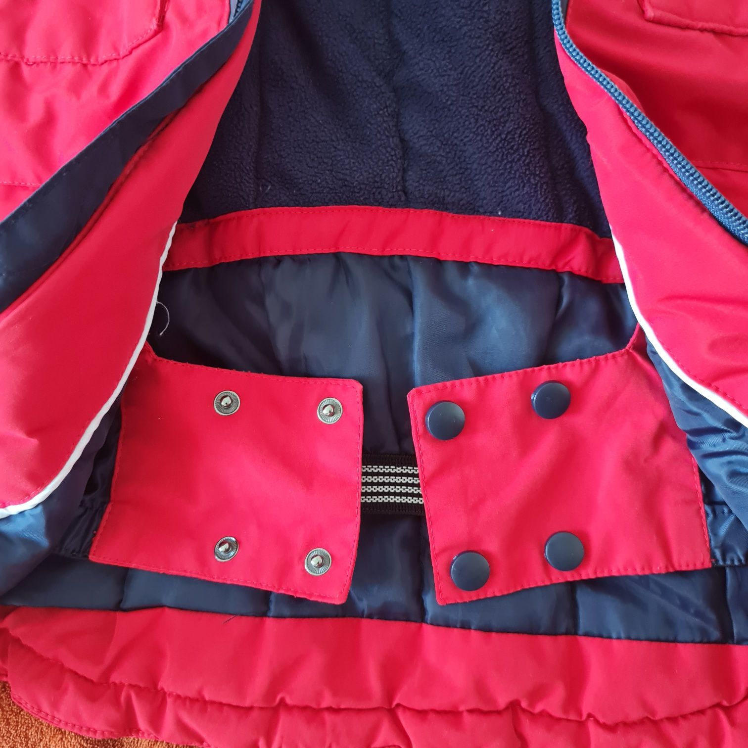 Зимняя унисекс термокуртка с водозащитой 110-116 красная