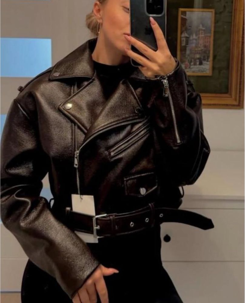Куртка косуха шкіряна Zara