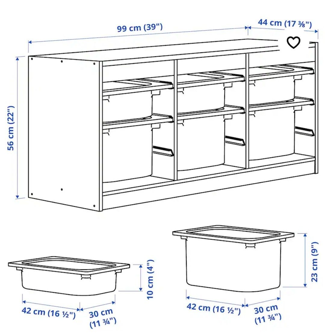 Rezerwacja.Regał Ikea TROFAST z pojemnikami