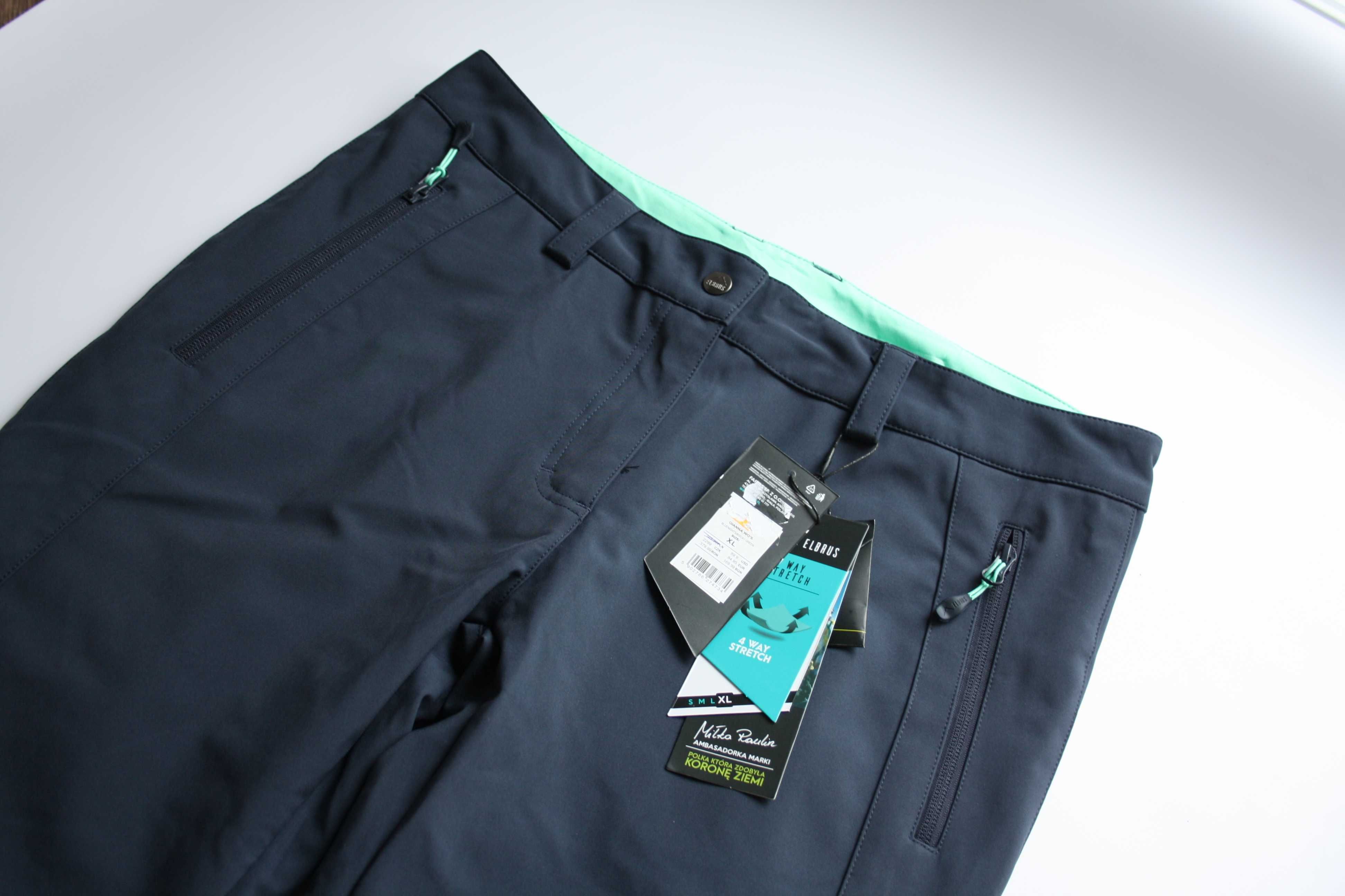 Damskie spodnie softshellowe ELBRUS GIANNA WO’S XL 42 green trekking