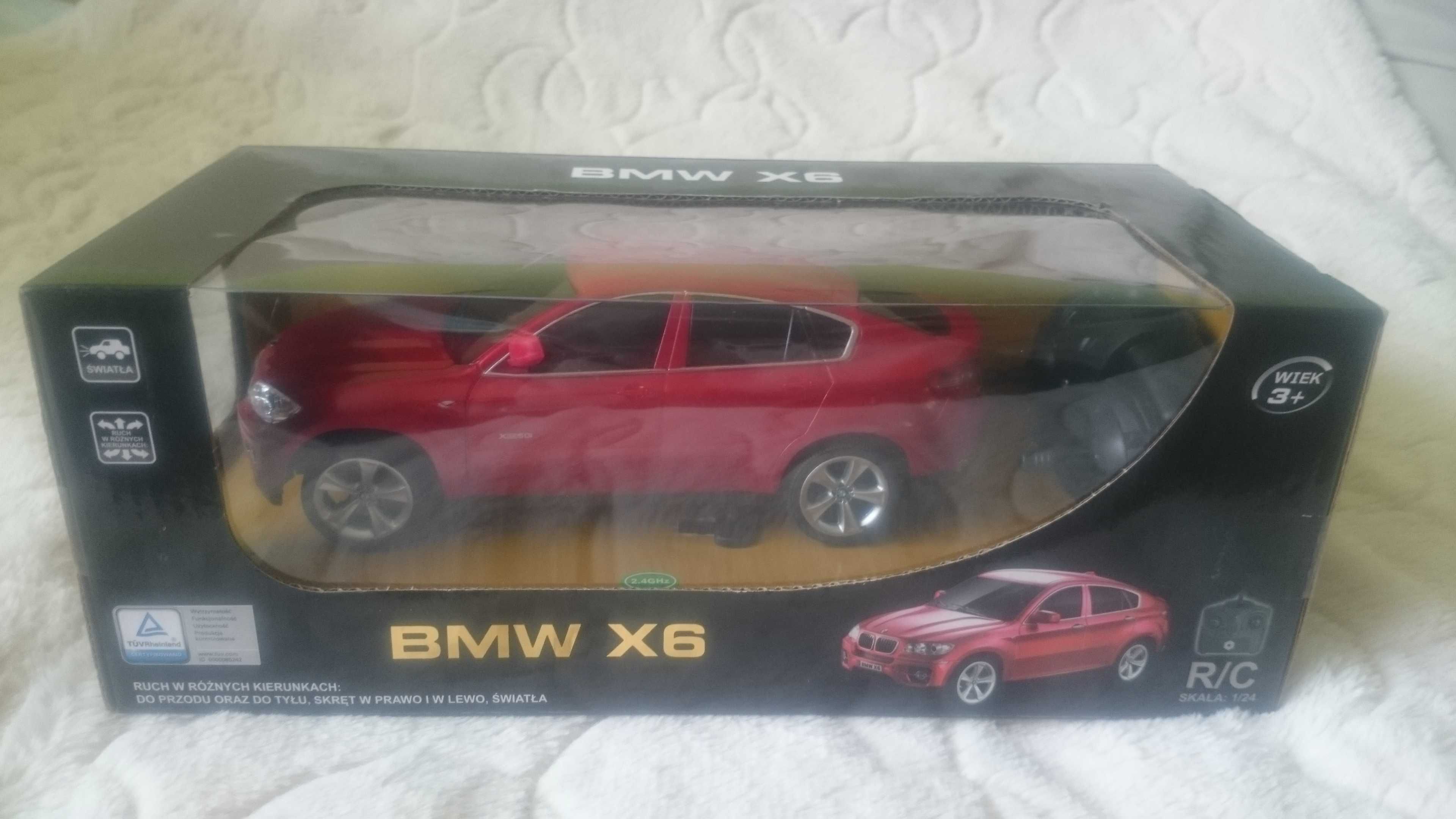 Nowy samochód BMW X6 zdanie sterowany czerwony R/C skala 1:24