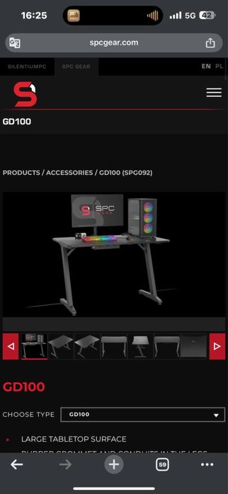 Okazja nowe biurko gamingowe SPC GeAr GD100