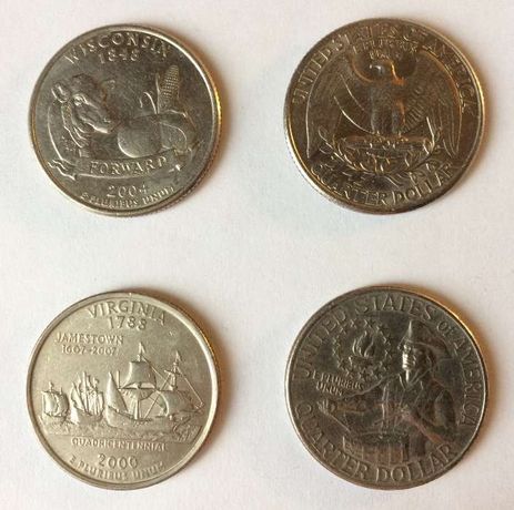Продам монеты квотеры (quarter dollar) (25 центов США)