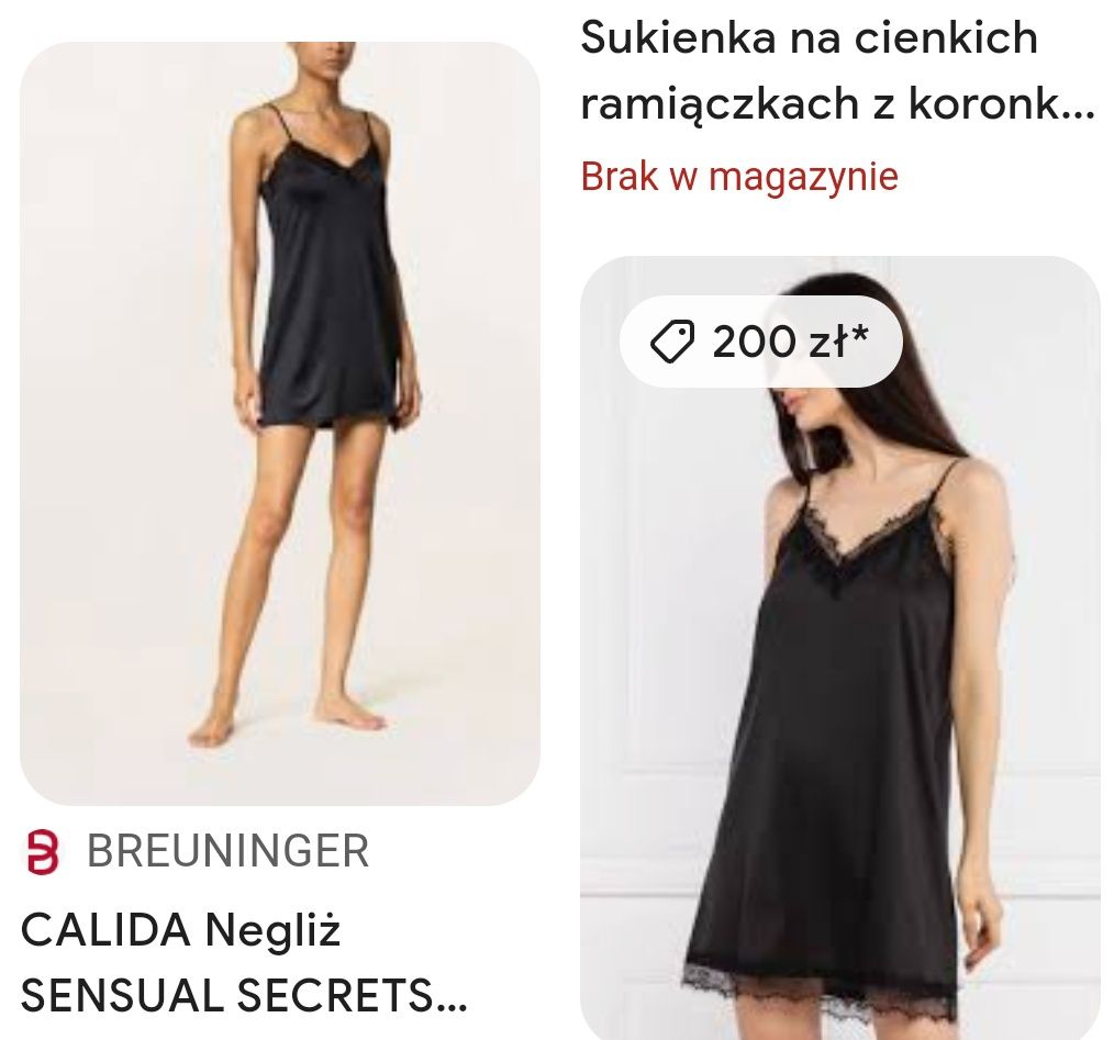Mała czarna sukienka bieliźniana