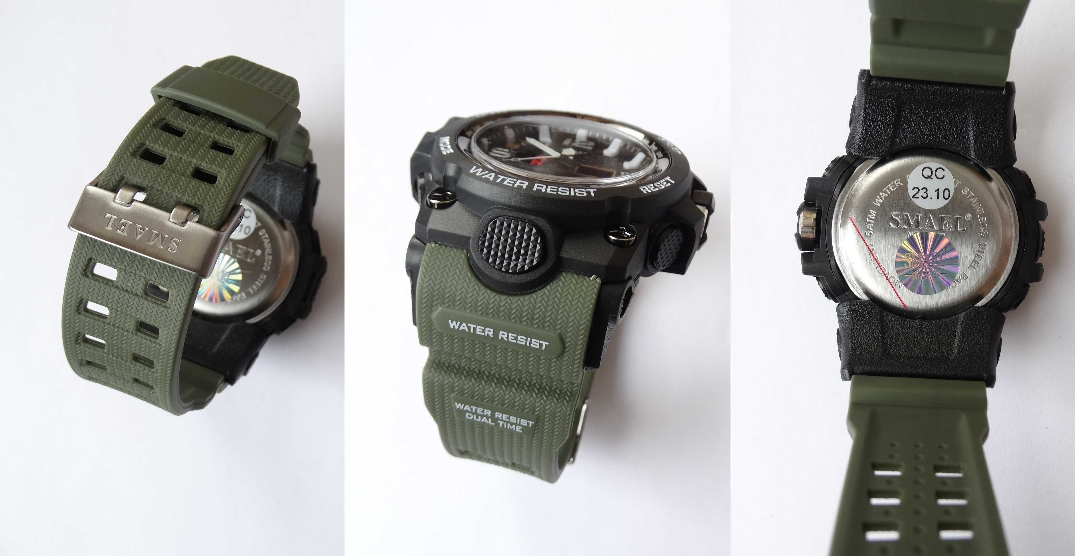 Zegarek Smael zielony militarny wojskowy cyfrowy elektroniczny WR50