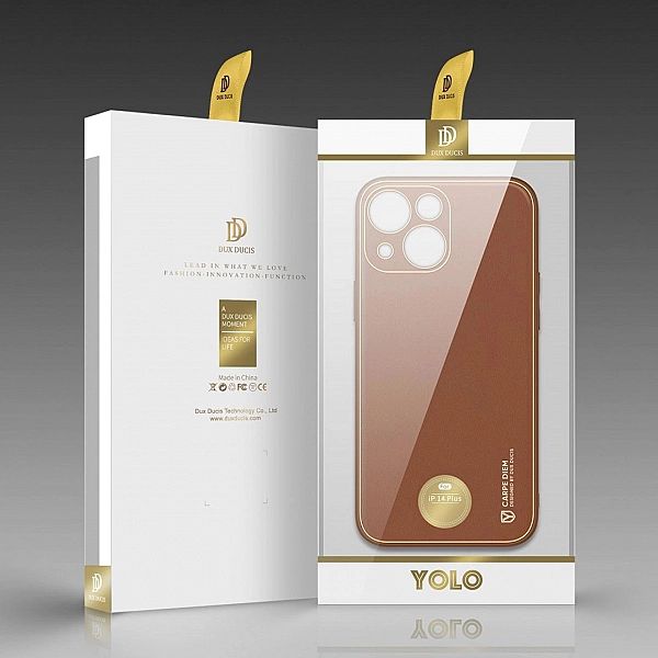 Dux Ducis Yolo etui iPhone 14 Plus elegancki pokrowiec ze skóry ekolog