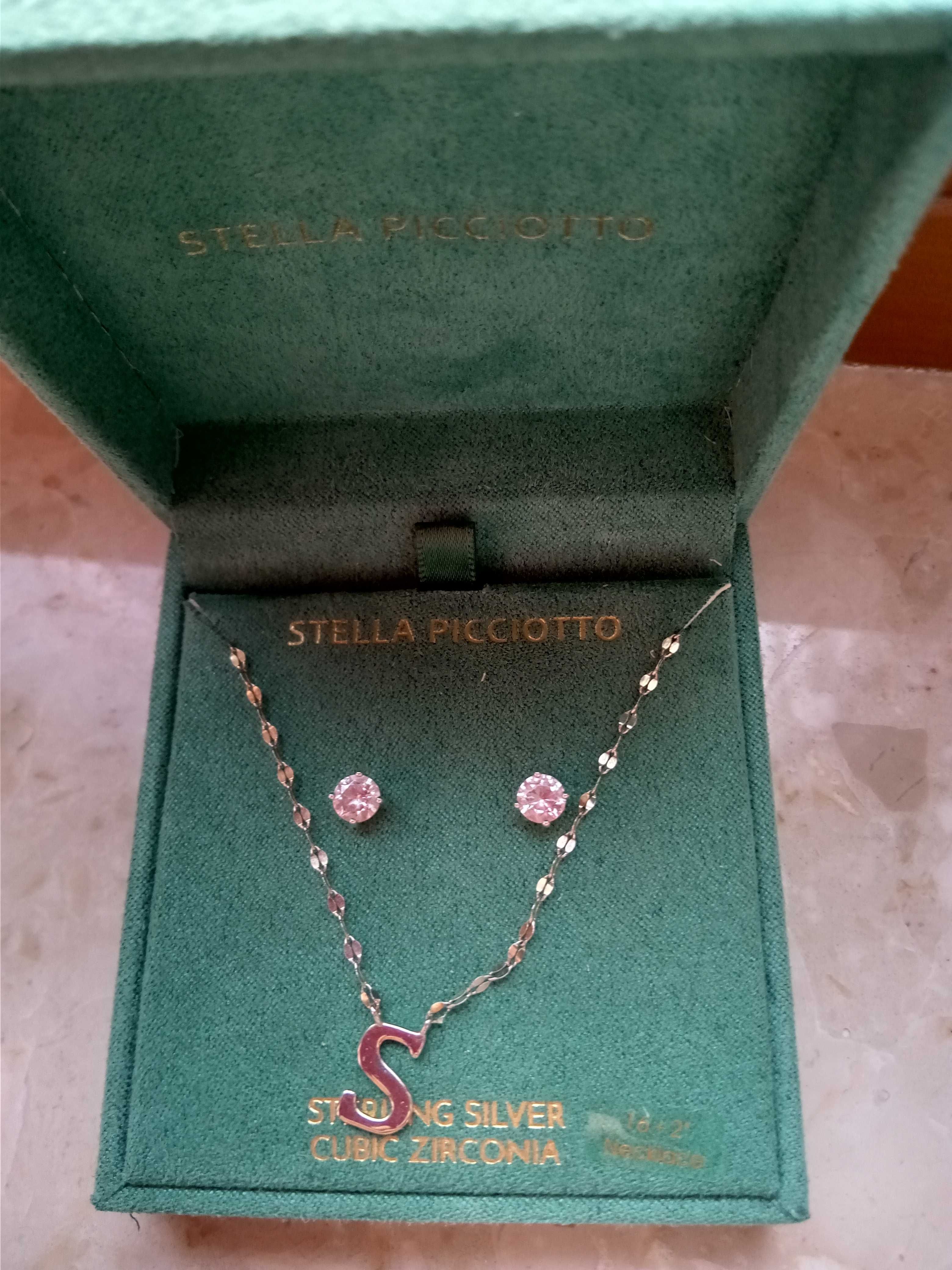 Stella picciotto srebro próby 925 plus złoto  kolczyki i naszyjnik
