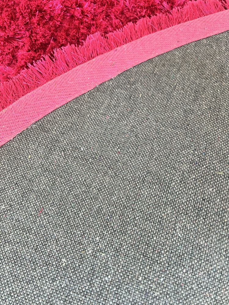Carpete redonda rosa
