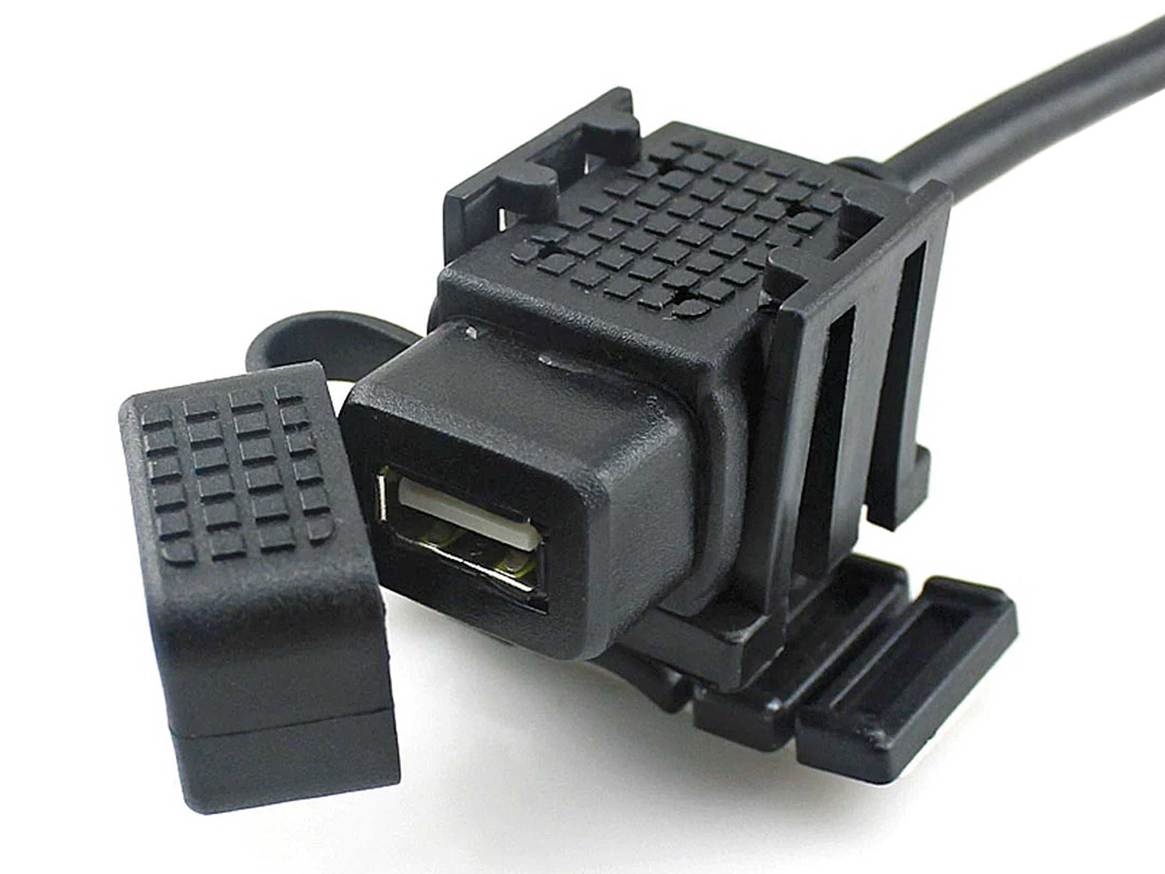 Carregador Universal 2.1A Motociclo Impermeável 1 USB com Fusível ABS