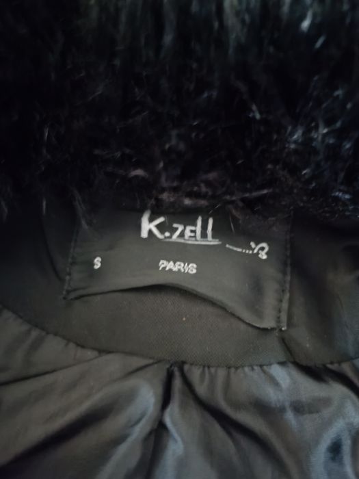 Czarna dłuższa kurtka zimowa damska r.S