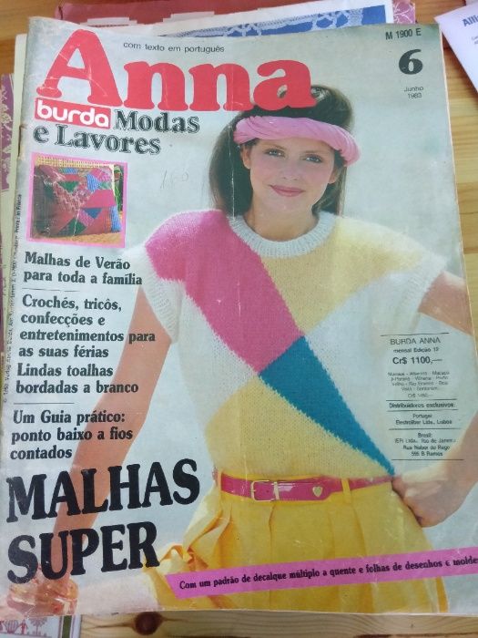 Revistas 1000 Mailles, Anna, Diversas de crochê - Moda, Roupa, Tricô