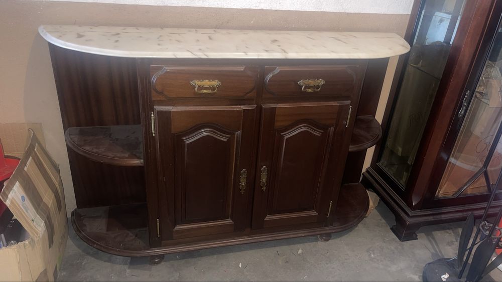 Movel madeira antigo com marmore