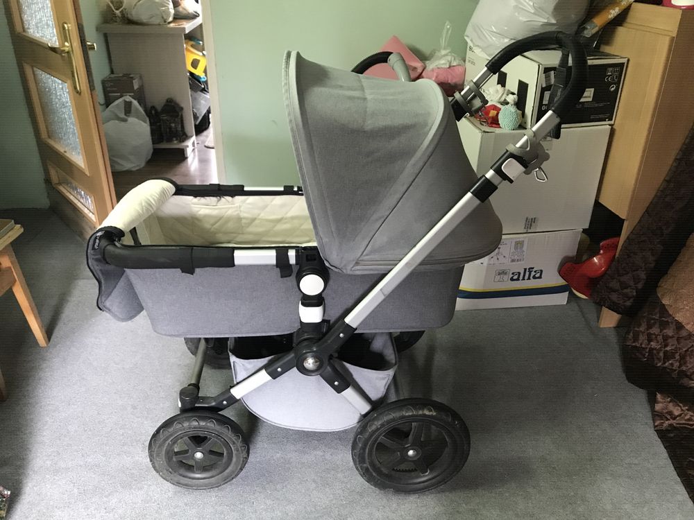 Wózek Bugaboo + nosidełko Cybex z bazą i adapterami do wózka