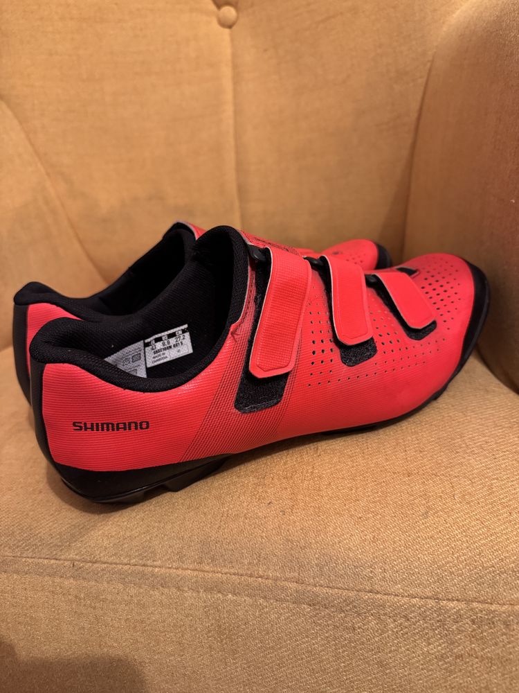 Buty wpinane SPD Shimano MTB SH-XC100 XC1 czerwone