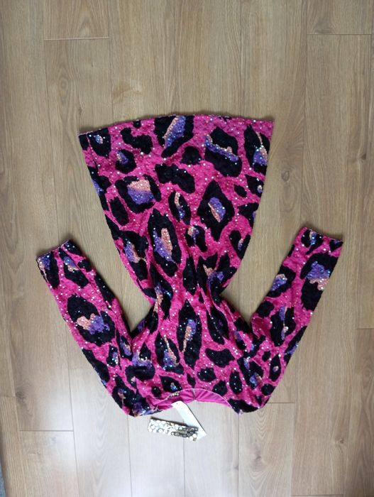 Sukienka damska różowa panterka cyrkonie M