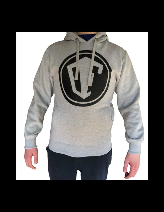 Nowa bluza z kapturem Ofensywa „Logo” – szara, z kieszeniami, rozm. S