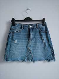 Świetna spódniczka jeansowa z dzetami roz S Fb Sister stan idealny