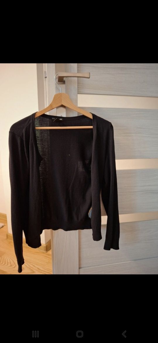 Klasyczny czarny rozpinany sweterek H&M XS