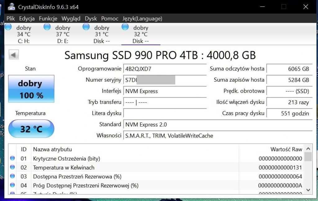 2X Samsung 990 Pro 4TB SSD nVme = 8TB RAID-0 + ASUS HYPER M.2 GEN 4 GW
