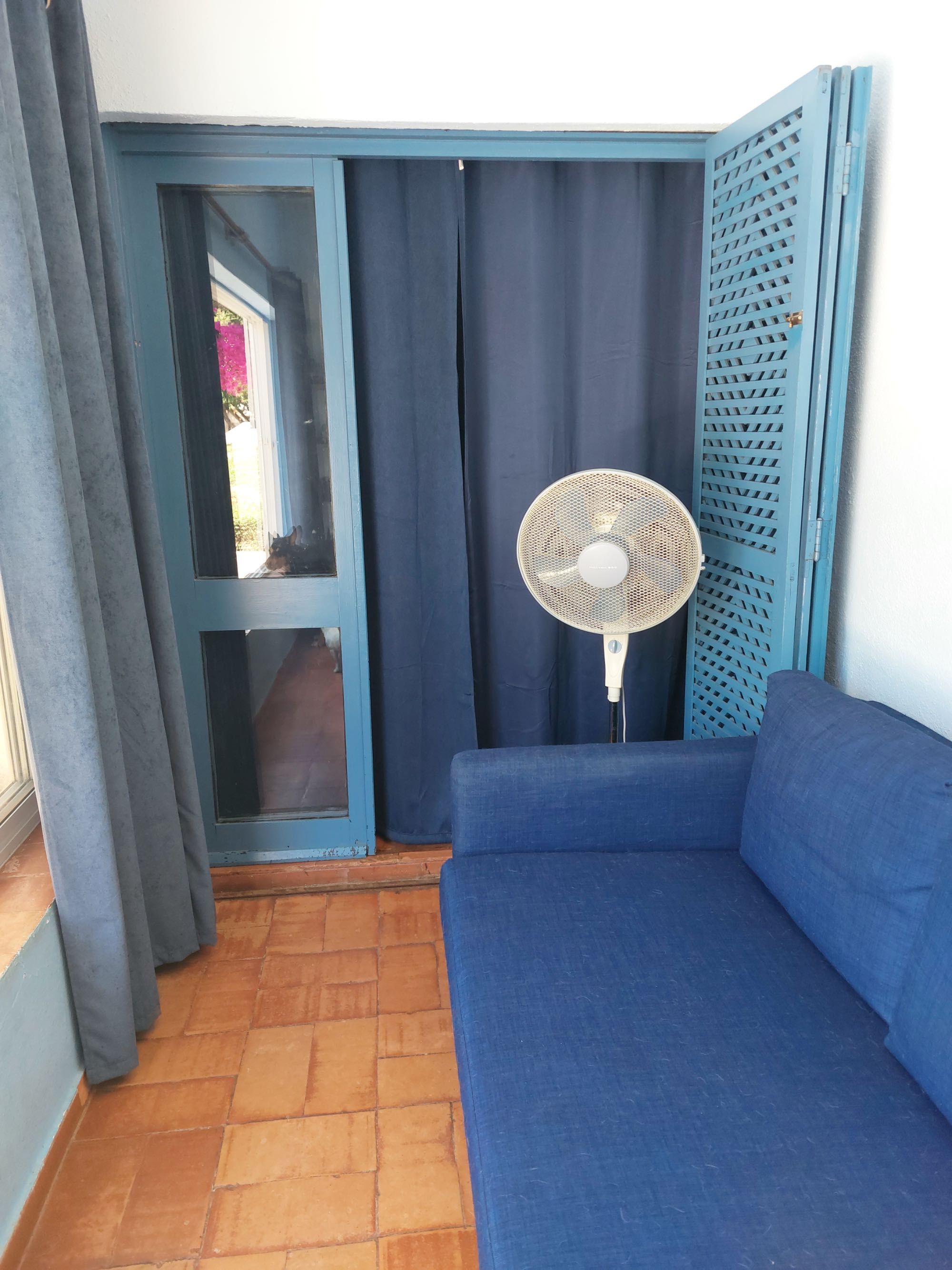 Sofá-cama azul 3 lugares / COMO NOVO